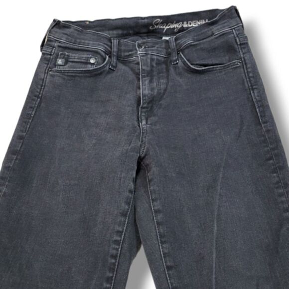 Shaping &Denim By H&M Jeans Size 28 W24"xL32.5" Skinny Jeans Stretch Black Denim - Picture 4 of 6